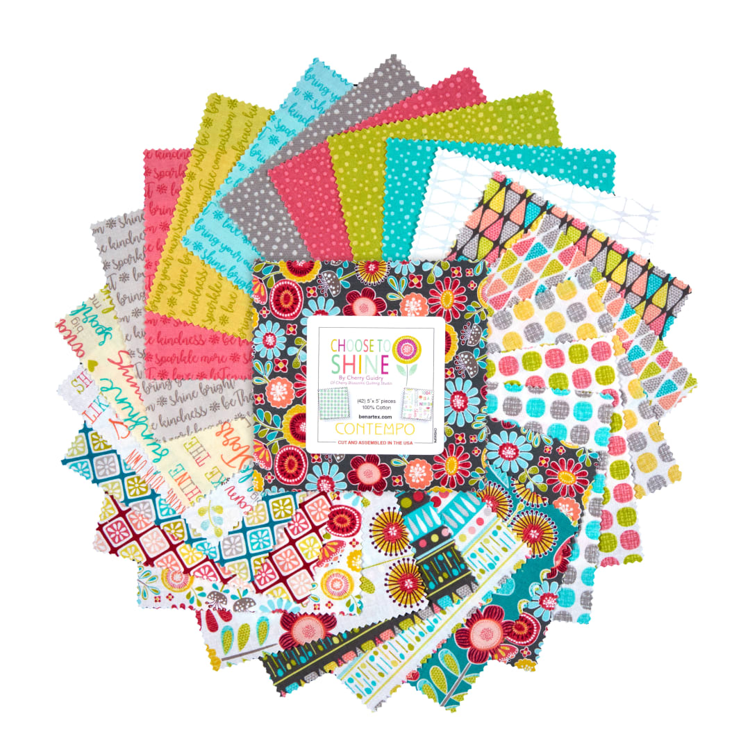 Charm Pack 5x5 Squares - Benartex Glow For It - 40 5 Squares