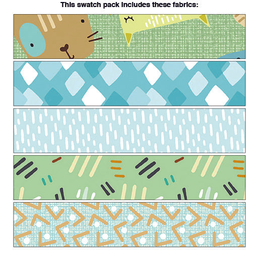 Little Friends Green 5 Pc Fat Quarter Bundle